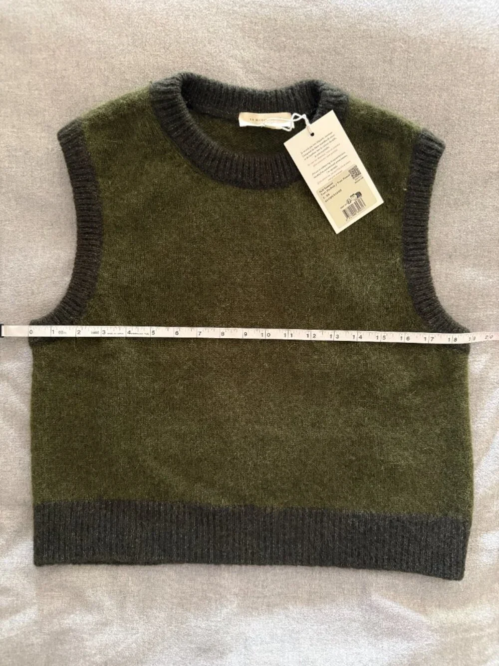 Sezane Samuel Vest Jumper - Perfect Green/Dark Green - Size XS - NWT! - Picture 7 of 10